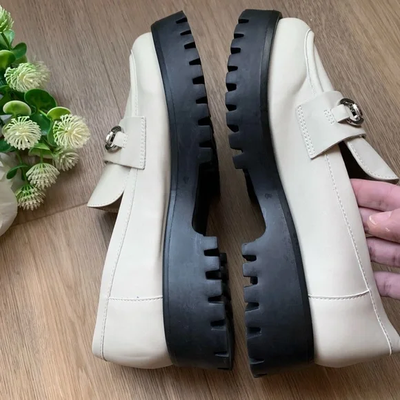 Call It Spring Cream Loafers with Silver Buckle - Picture 15 of 16